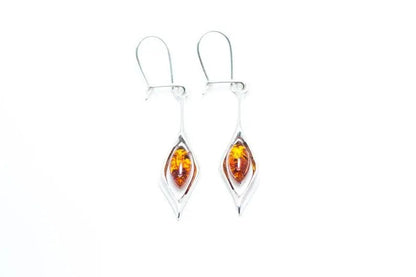 Small Droplet Amber Dangle Earrings - Tucan Trading