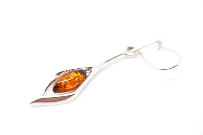 Small Droplet Amber Dangle Earrings - Tucan Trading
