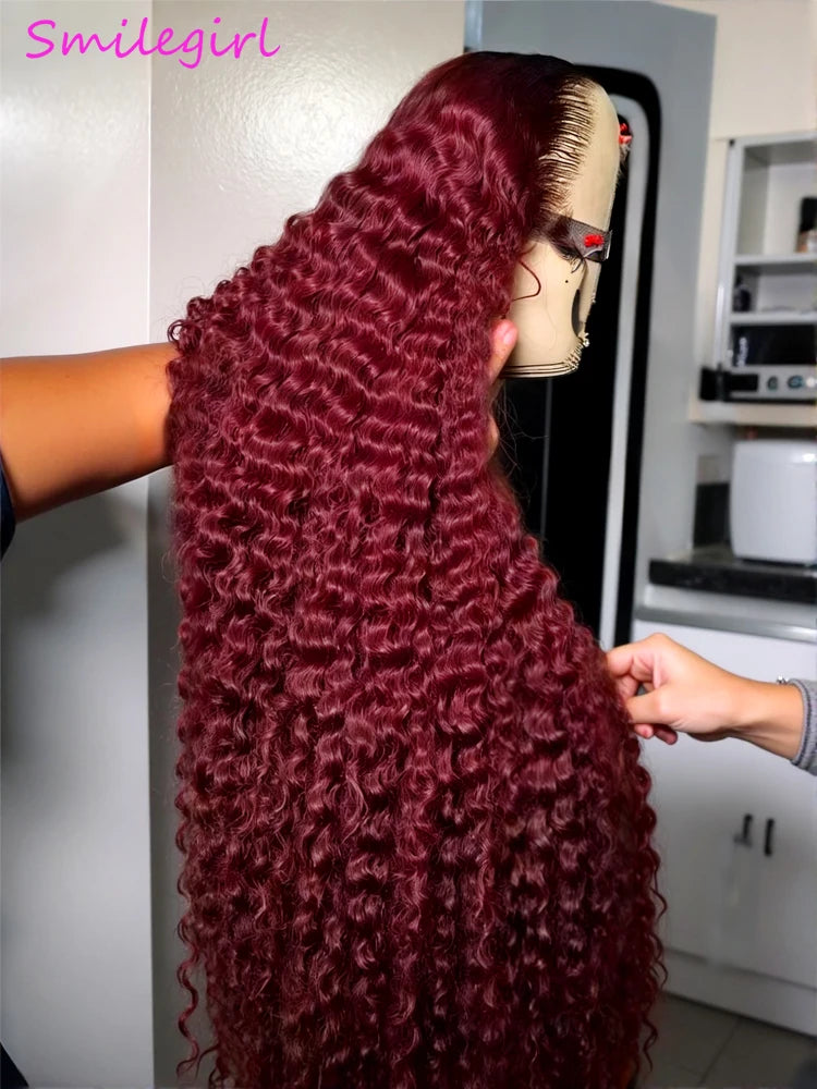 36-38 Inch Burgundy 13x6 hd Lace Frontal Wig