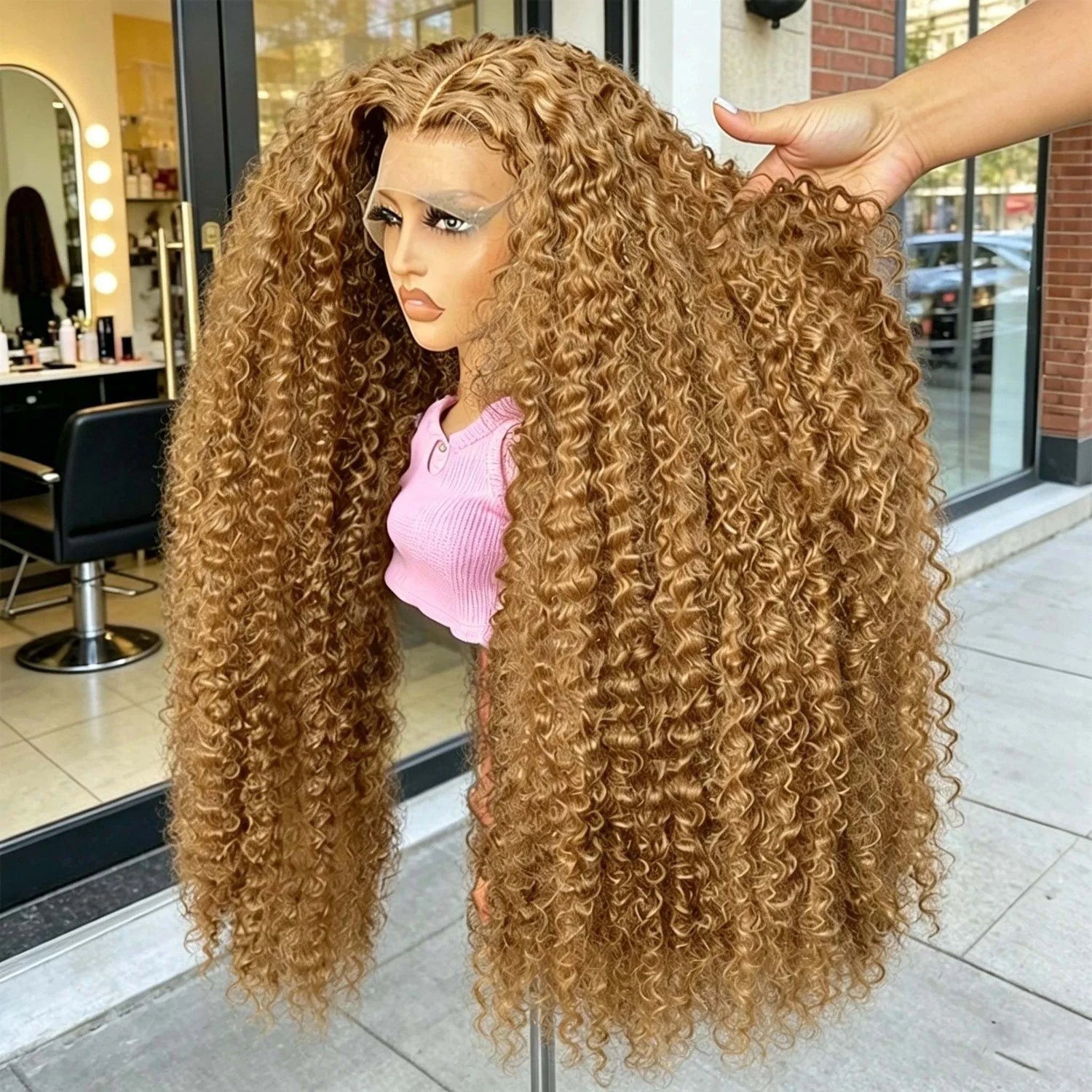 34-38 Inch Honey Blonde Human Hair Wig Lace Front Wig