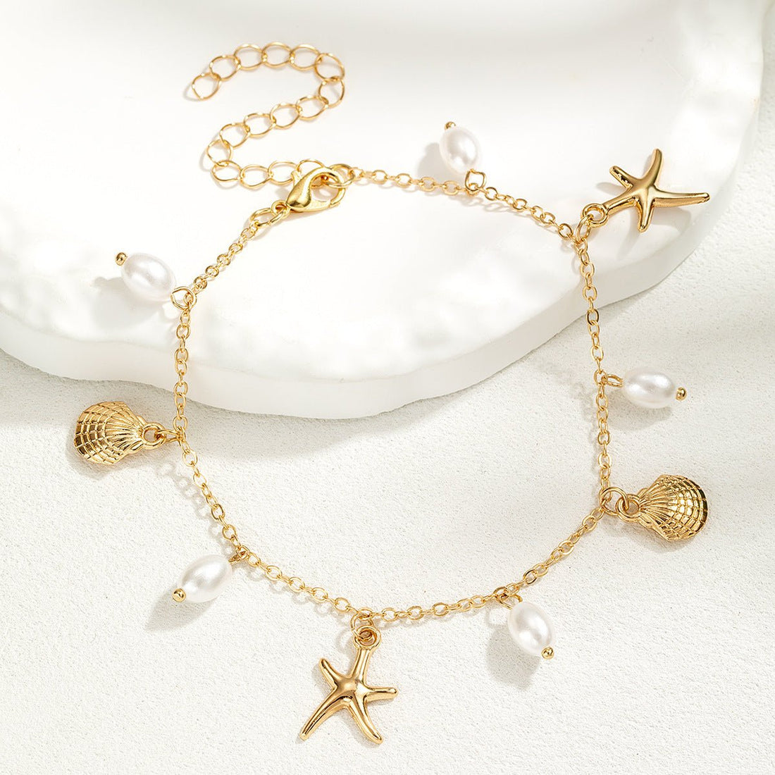 Adjustable Alloy Starfish Pendant Anklet For Women - Tucan Trading