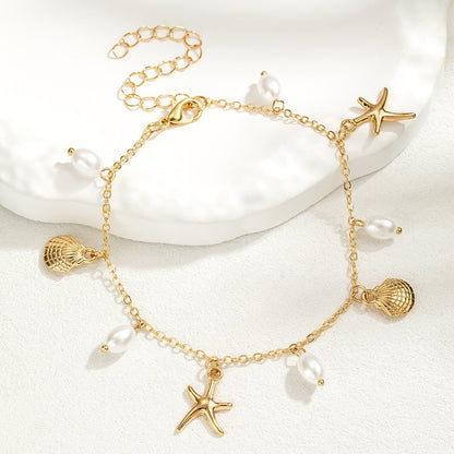 Adjustable Alloy Starfish Pendant Anklet For Women - Tucan Trading