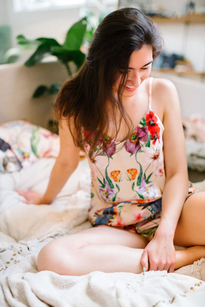 Silk Pyjamas - Set Cami and Shorts in &