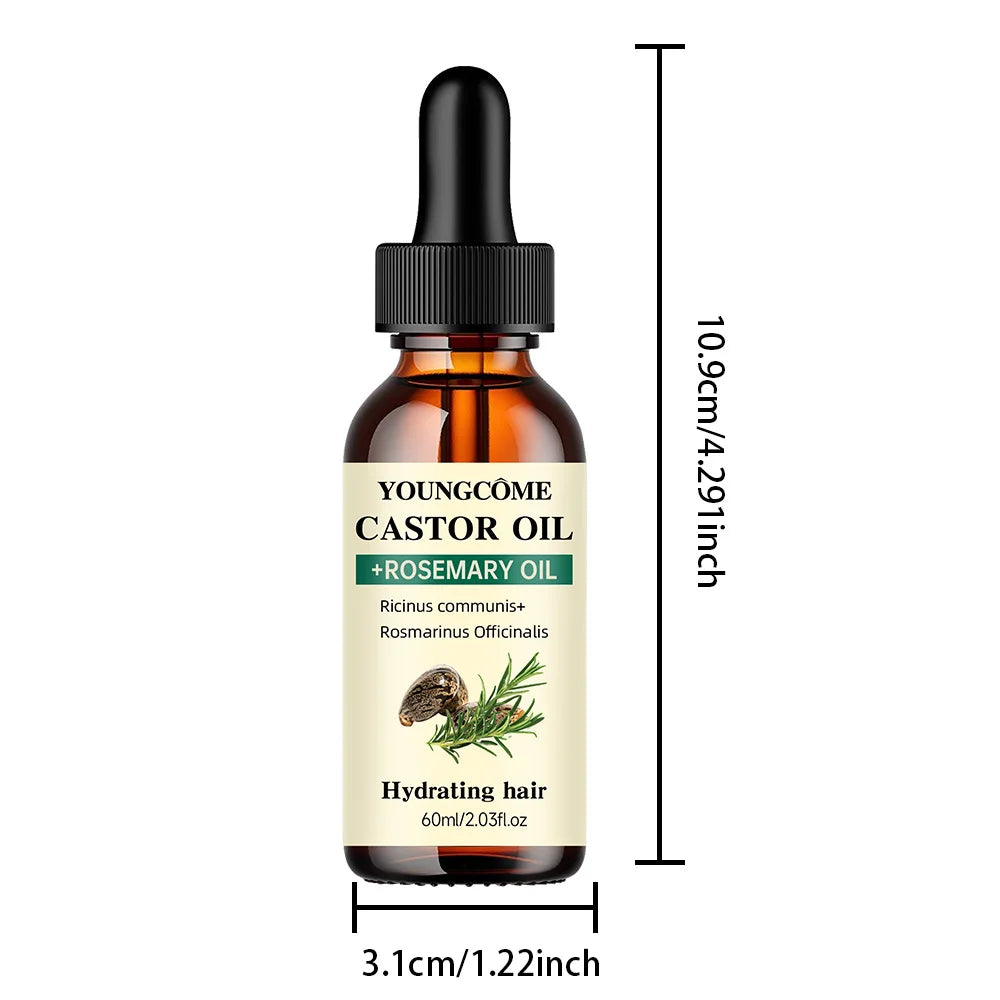 Mix Castor Oil and Rosemary Oil for Hair Growth - Enhances hair thickness and Shine