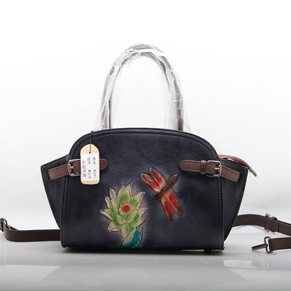 The First Layer Cowhide Dumpling Portable Shoulder Bag