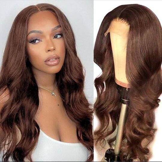 4x4 Lace Closure Brown Body Human Hair Wig