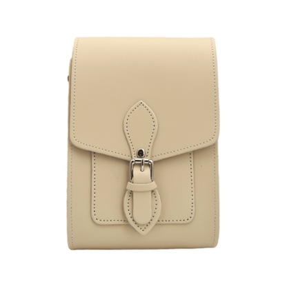 Handmade Leather Festival Phone Bag - Cream - Tucan Trading