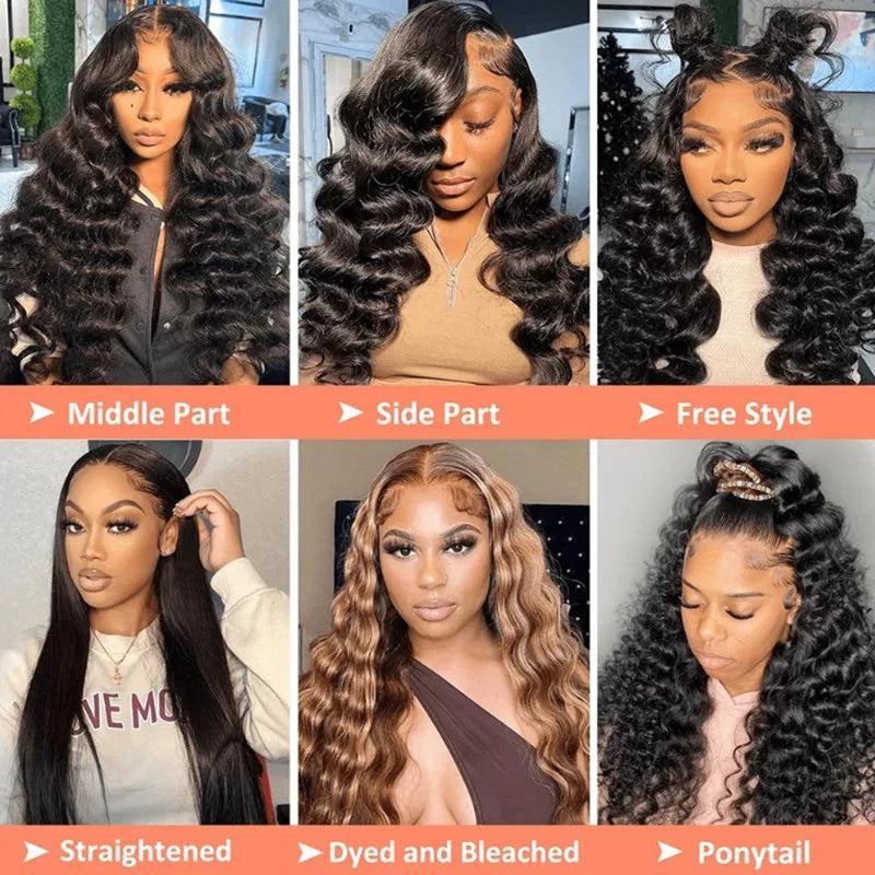 Deep Wave Human Hair Wig 13x4 Lace Front Wig For Women