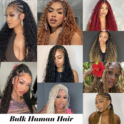 Human Braiding Hair Deep Wave Bulk Human Hair 100g No Weft Human Hair Bundles Micro Human Braiding Hair for Boho Braids