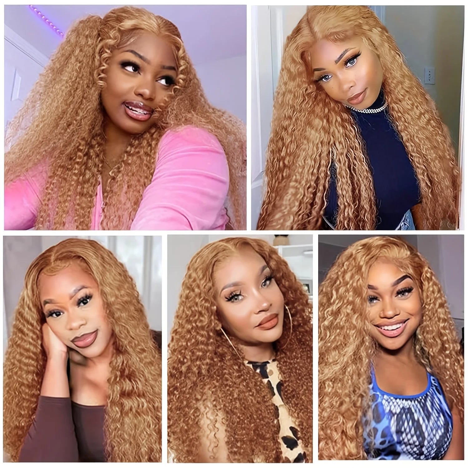 34-38 Inch Honey Blonde Human Hair Wig Lace Front Wig