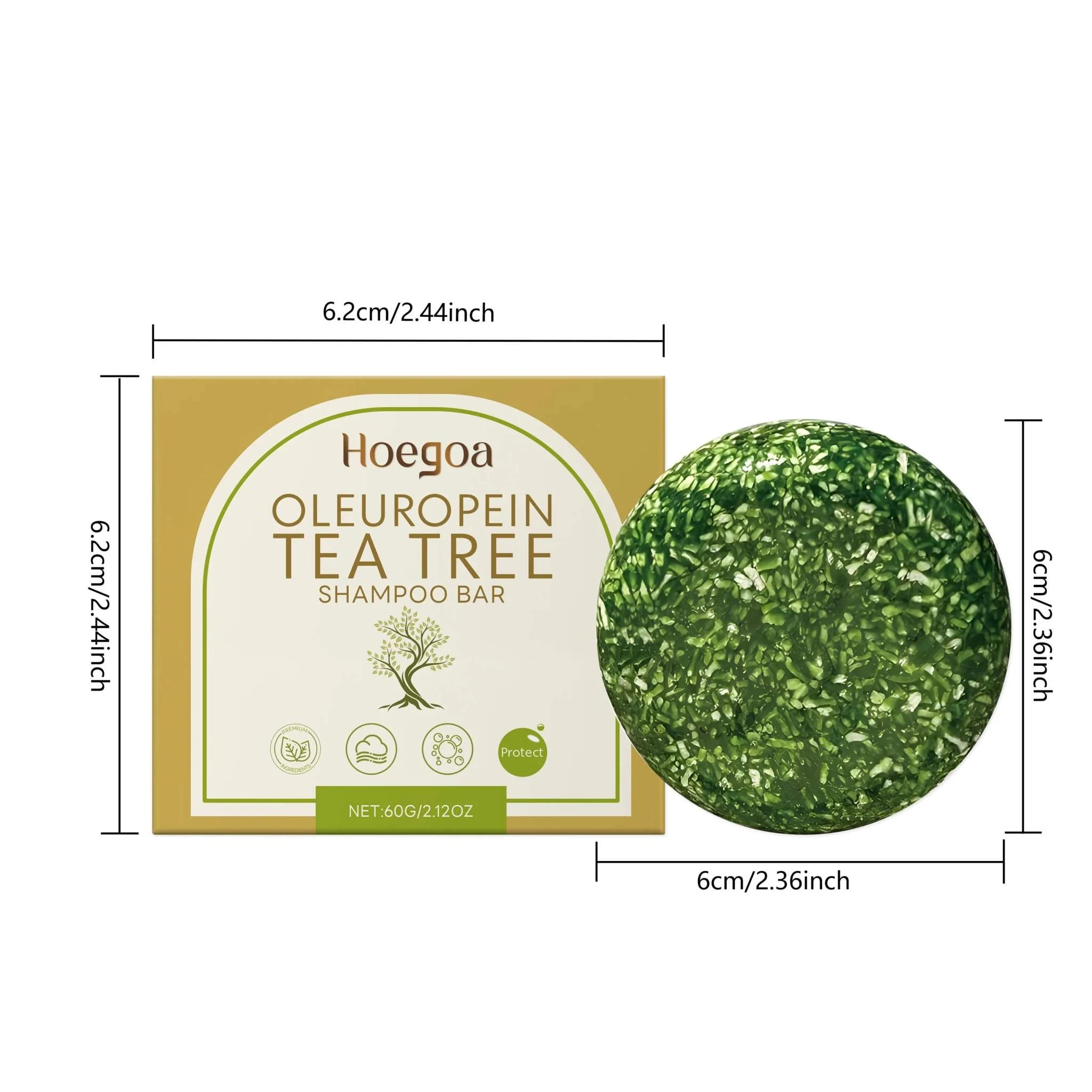 HOEGOA Oleuropein &amp; Tea Tree Dandruff Removal Shampoo Bar