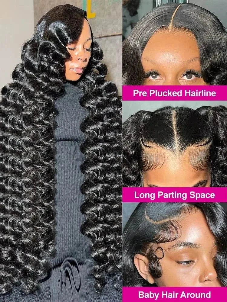 13x6 HD 38-42 Inch Loose Deep Wave Curly 