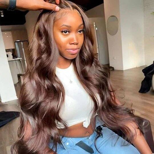 4x4 Lace Closure Brown Body Human Hair Wig