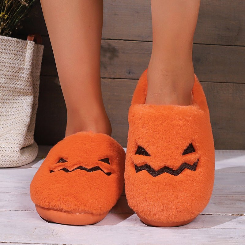Cute Halloween Pumpkin Bedroom Slippers - Tucan Trading