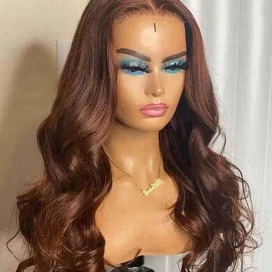4x4 Lace Closure Brown Body Human Hair Wig