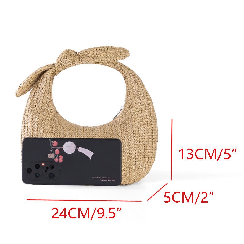 Vacation Style Bow Straw Handbag Clutch - Tucan Trading