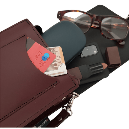 Handmade Leather Festival Phone Bag - Cream - Tucan Trading