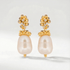 Gold Baroque Pearl Earrings - Lyra - Tucan Trading