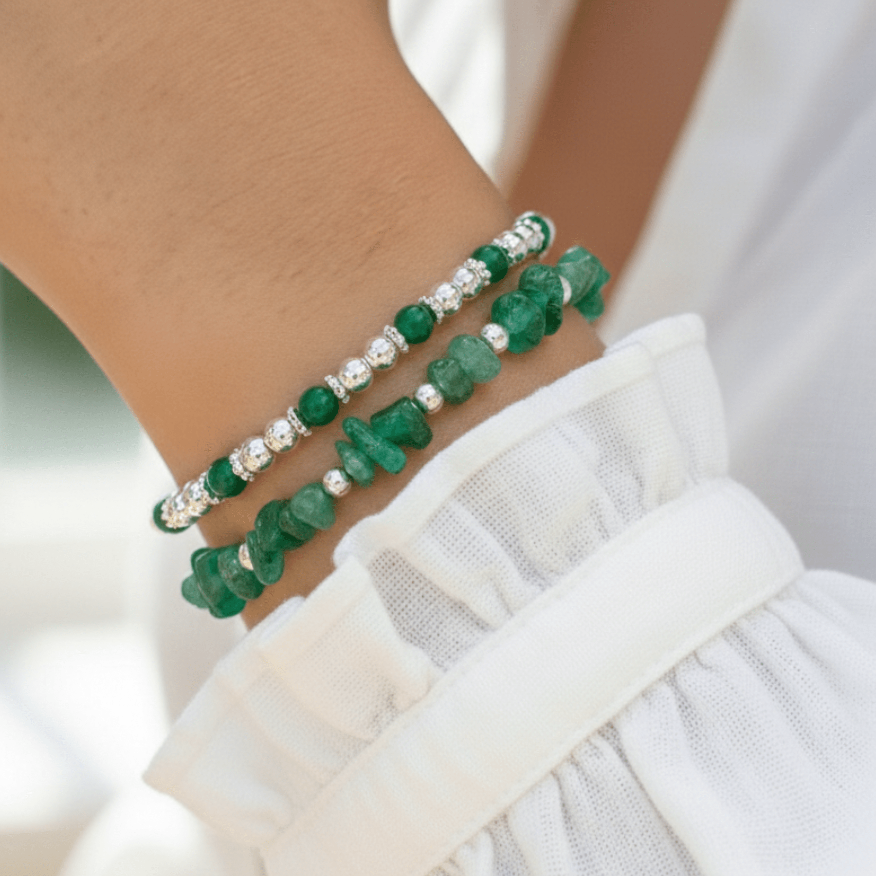 Handmade Green Agate Gemstone Jewellery Set - Tucan Trading