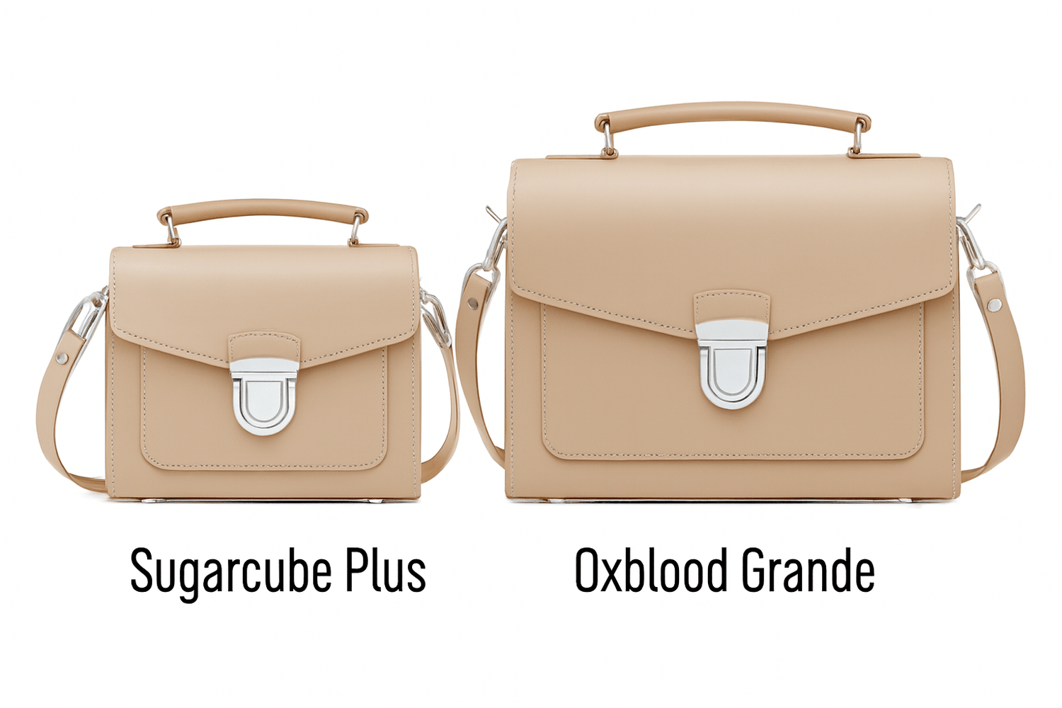 Handmade Leather Sugarcube Handbag - Iced Coffee - Tucan Trading
