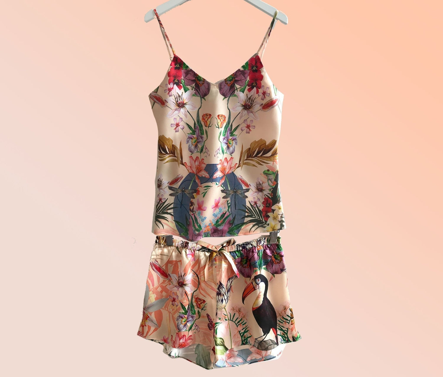Silk Pyjamas - Set Cami and Shorts in &