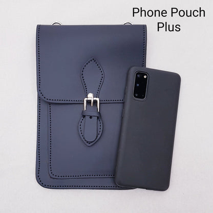 Handmade Leather Mobile Phone Pouch Plus - Black - Tucan Trading