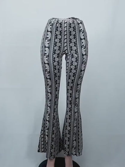 High Elastic Trousers For Women | Sexy Printed Pants For Women