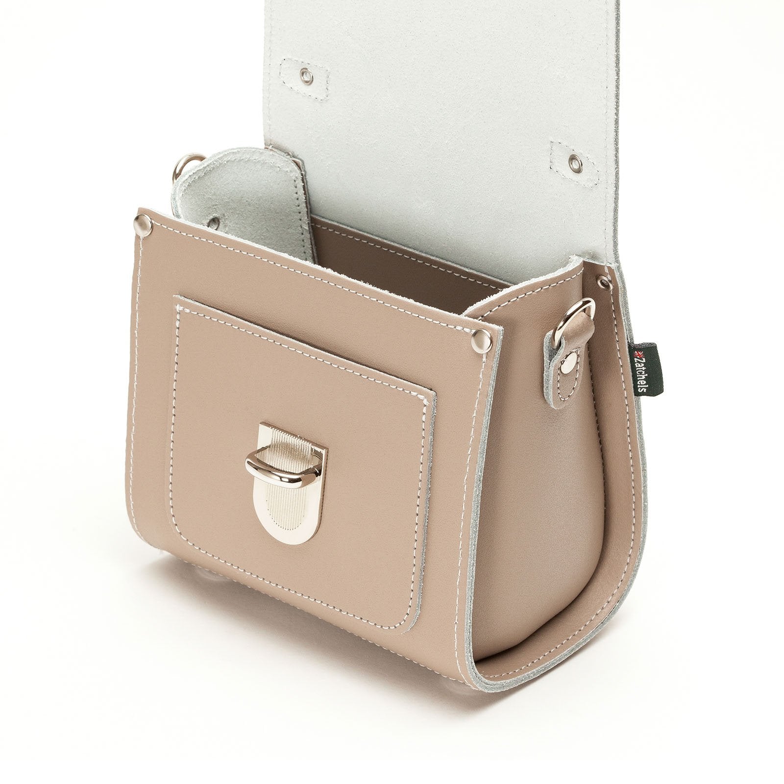 Handmade Leather Sugarcube Handbag - Iced Coffee - Tucan Trading