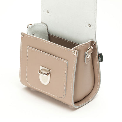 Handmade Leather Sugarcube Handbag - Iced Coffee - Tucan Trading