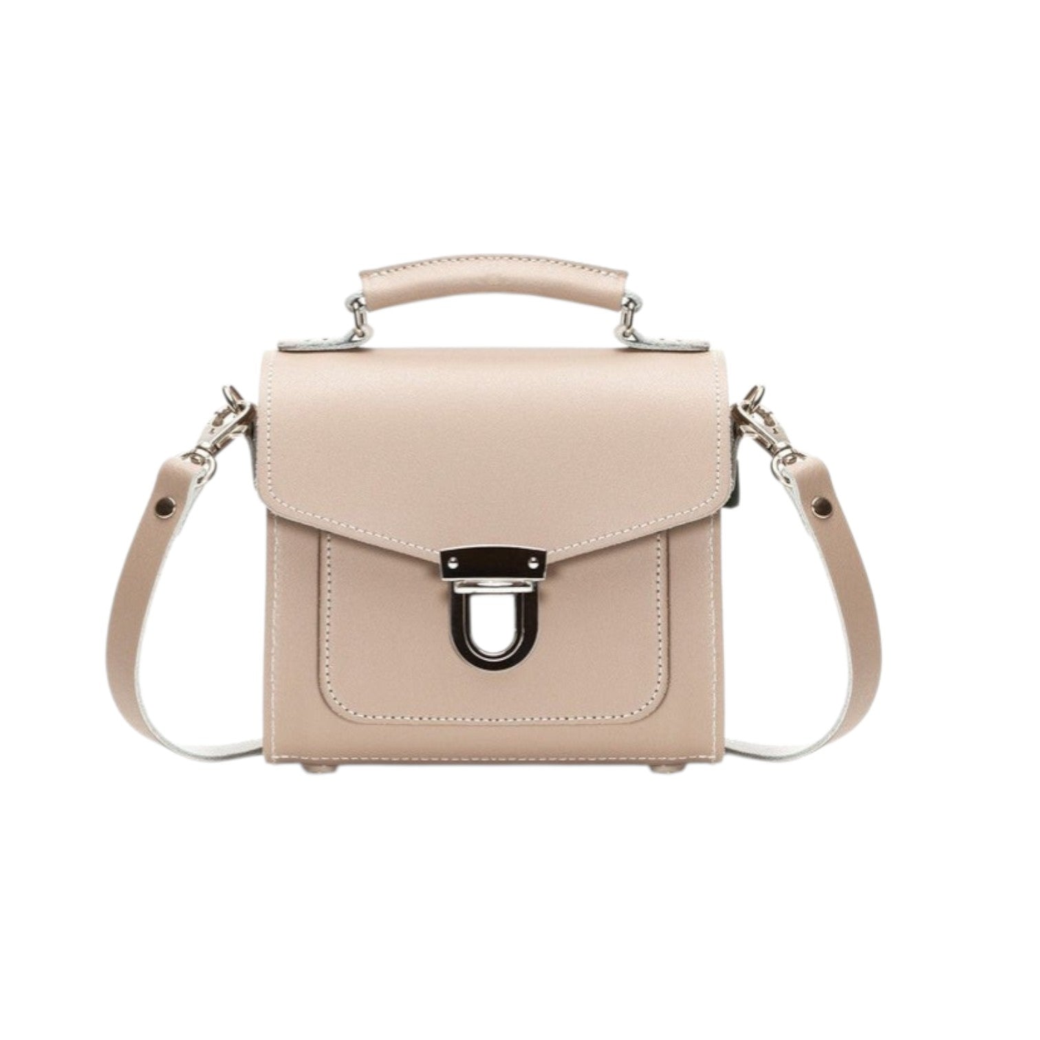 Handmade Leather Sugarcube Handbag - Iced Coffee - Tucan Trading